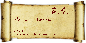 Péteri Ibolya névjegykártya